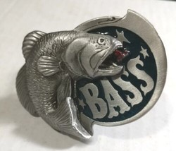 Large Mouth Bass Jumping Belt Buckle Solid Pewter 1981 Vintage But New - £23.30 GBP