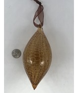 Vintage Blown Glass Christmas Ornament  Brown/Gold  - 6&quot; Long Snakeskin ... - $17.09 CAD