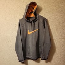 Nike Dri Fit Womens XL Gray Hoodie Hooded Sweatshirt with Orange Swoosh - £13.22 GBP