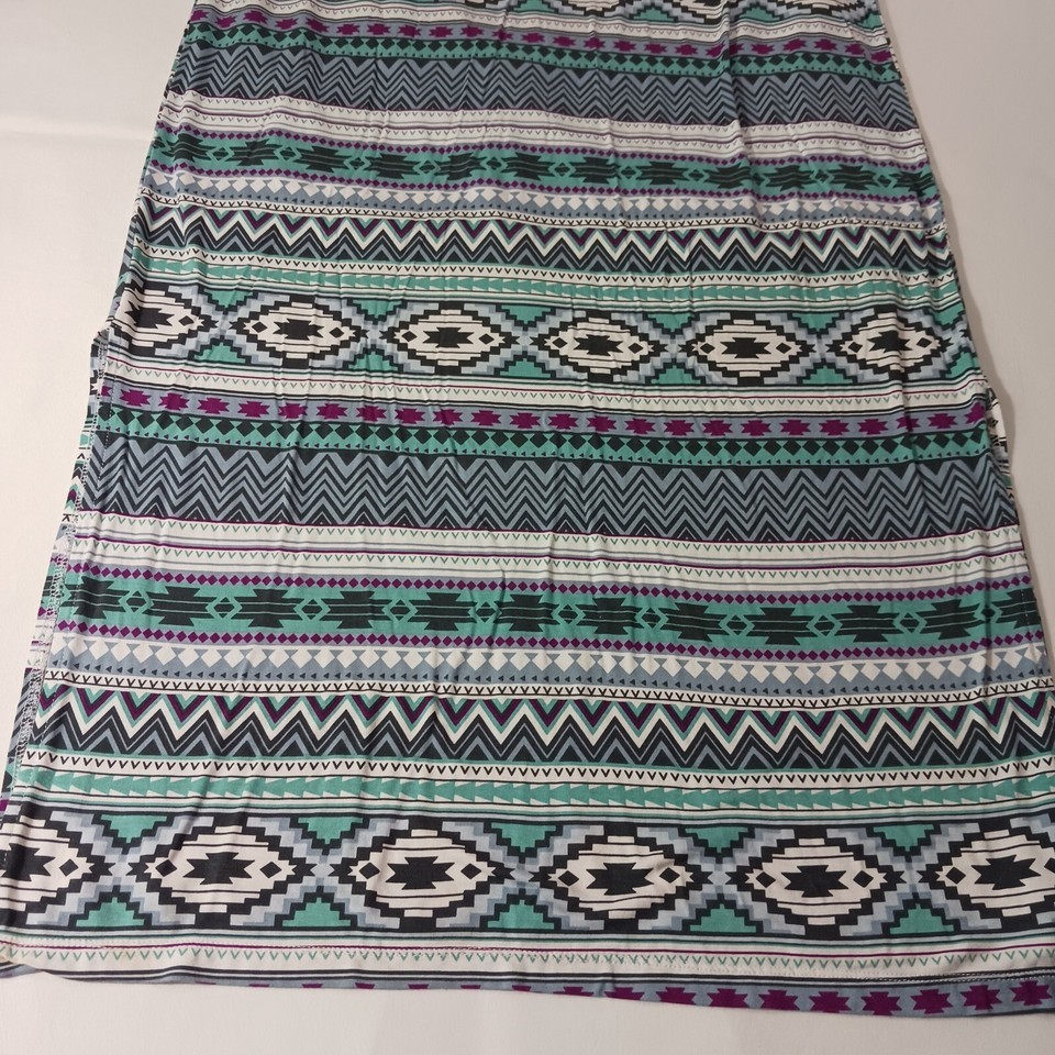 CATO RN#37080 Women's Green Multicolor Geometric Elastic Waist Long Skirt 14/16W Item image 7