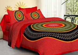 Traditional Jaipur Cotton Colorful Mandala Print Bedsheet, Sanganeri Jaipuri Bed - £26.59 GBP