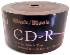 50-Pak =Double-Sided Black/Black= Diamond Black Record Surface 52X Cd-R&#39;S - £36.04 GBP