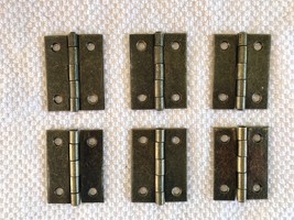 ~Antique Brass Butt Hinge- (6 Hinge Lot)  2&quot; x 1-1/2&quot;  W/ matching screws - $19.98