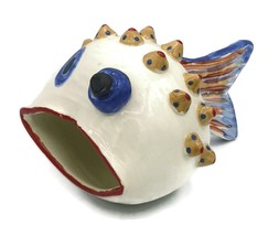 Handmade Ceramic Fish Sculpture Hand Painted Studio Pottery Animal Figur... - £145.65 GBP
