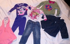Lot BABY GIRLS CLOTHES 12 Months JACKETS Pajamas PANTS Shirts JEANS LEE ... - $11.97