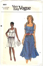 Vintage Very Easy Vogue 8664 Ruffle Neck Sundress Pattern Choose Size Uncut - $16.99
