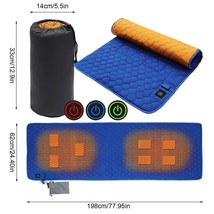 Heating Camping Single Mat Black Electric Heated Warm Travel Warming Mat... - £41.68 GBP