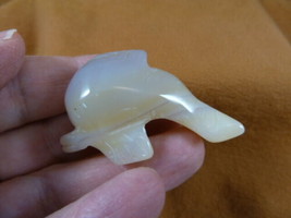 (Y-DOL-SW-574) little agate DOLPHIN GEMSTONE porpoise carving FIGURINE d... - £12.12 GBP