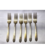 Vintage Lot Of 6 Melody Silverplate 7&quot; Dinner Forks By International Sil... - £11.29 GBP