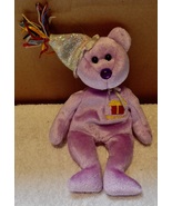TY Beanie Baby February Teddy Birthday Bear 8&quot; 2002  Stuffed Animal 258R - £4.79 GBP