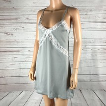 NANETTE LEPORE Gray &amp; White Lace Inset Nightgown Chemise NWOT LARGE - £10.35 GBP