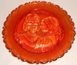 1972 Fenton ROMEO &amp; JULIET Valentines Day CARNIVAL GLASS PLATE - $455.59 MXN