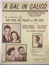 A Gal In Calico Vintage Sheet Music  - $11.89