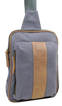 Vagarant Traveler Cotton Canvas Chest Pack Travel Bag CK91.Blue Grey - £25.84 GBP