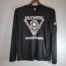 Adidas Shirt Mens Medium Soccer Olympic Program Black Long Sleeve - £11.05 GBP