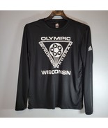 Adidas Shirt Mens Medium Soccer Olympic Program Black Long Sleeve - £10.97 GBP