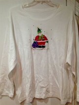 Women&#39;s Christmas Holiday Knit White Shirt Top plus fits size3X no size ... - $29.69