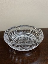 Vintage Heavy Crystal Clear Cut Glass Cigar Ashtray Pedestal Base - £7.88 GBP