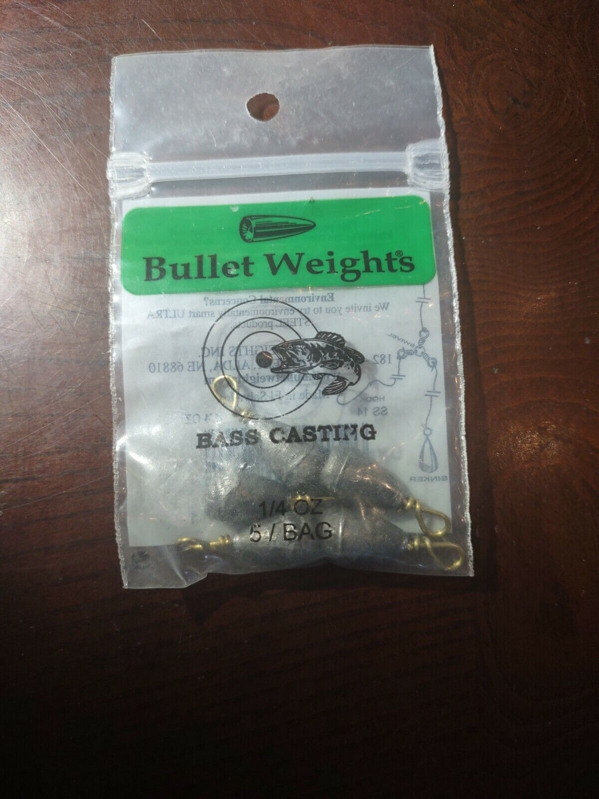 Bullet Weights SS14 Bass Casting Sz1/4oz Ziplock 5Bg - $8.79