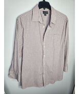 David Taylor Collection Vintage Long Sleeve Button Down Red White Plaid ... - $14.95