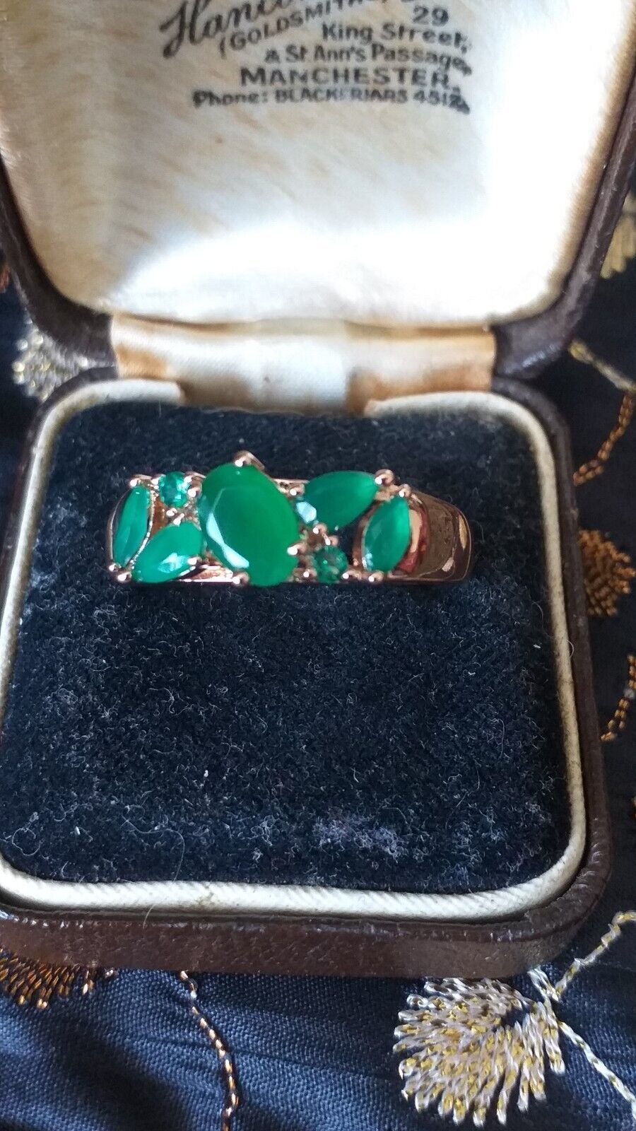 Vintage 1990-s 14 Ct Rolled Gold Emerald Ring Size UK R US 8 1/2 - Hallm... - $84.15
