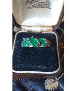 Vintage 1990-s 14 Ct Rolled Gold Emerald Ring Size UK R US 8 1/2 - Hallm... - $1,590.11 MXN