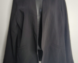 Eileen Fisher Womens Jacket 12 Black Stand Collar Shaped Open Front Blaz... - $99.99