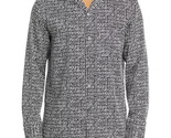 Theory Men&#39;s Noll Camp Collar Cut Clover Print in Printed Lyocell Black/... - $68.99