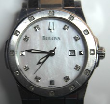 BULOVA C876945 Quartz Diamonds  All SS Women&#39;s Wristwatch - £79.22 GBP