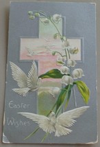 Fabulous Vintage Easter Wishes Postcard - 1910 - Vgc - Great Antique Postcard - £4.65 GBP