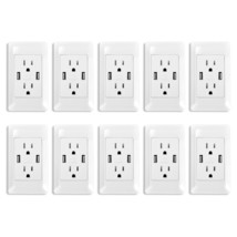 10 Pack 2-Ports Charging USB AC Outlet With Electrical 15A Wall Receptac... - $219.99