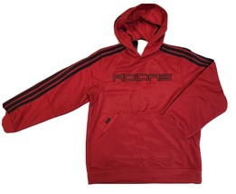 Boys Red Hooded Adidas Sweatshirt Basketball Pique Hoody Size M Medium NWT - £16.02 GBP