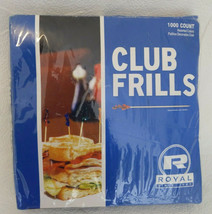 Wooden Frill Toothpick 4in Club 1000 Toothpicks  - £7.90 GBP