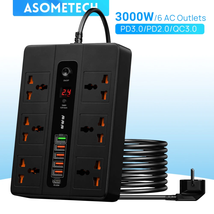 6 Ports 20W PD QC3.0 USB Fast Charger Type C Quick Charge Station Adapter 3000W  - £47.59 GBP+