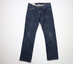 Vtg Abercrombie &amp; Fitch Mens 34x32 Distressed Button Fly Slim Straight Leg Jeans - £38.88 GBP