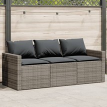  Garden Sofa Gray PE Rattan 3-Seater UV-resistant materials - €205,16 EUR