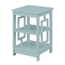 Convenience Concepts Town Square End Table with Shelves in Seafoam Blue Wood - £96.71 GBP