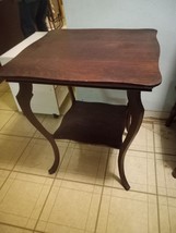 Antique/Vintage Two Tier Wood Side Table - £31.16 GBP