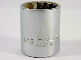 Husky CB1222 11/16&quot; Sae 12 Point 3/8&quot; Drive Socket Usa - £3.85 GBP
