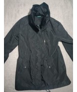 Ralph Lauren Black Rain Coat Hooded Women&#39;s Medium  - $35.00