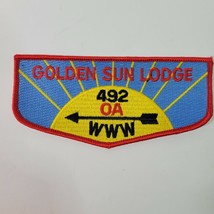 Vintage Boy Scouts BSA OA Order of the Arrow Golden Sun Lodge 492 Flap Patch - £8.33 GBP