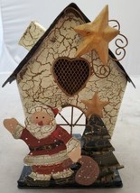 Metal Miniature Santa Claus House Adorable Candle Holder - £3.95 GBP