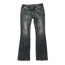 Miss Me Distressed Bootcut Denim Blue Jeans Womens Size 28x33 Medium Wash - £21.23 GBP