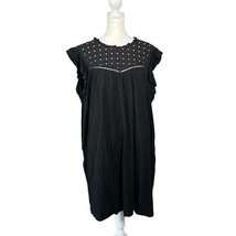Mittoshop Eyelet Dress Ruffle Sleeve Black Casual Dress 1X - $20.45 CAD