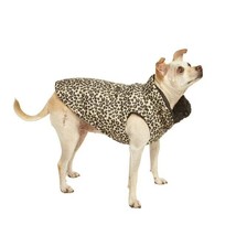 CANINI by Baguette Leopard/Black Reversible Pawffer Jacket, Medium - $17.81