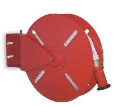Fire Hose Reel with 100 feet of single jacket fire hose and red forestry... - $810.81