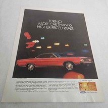 Torino More Car than 16 Higher-Priced Rivals 2-Door Ford Vintage Print Ad 1968 - £6.37 GBP