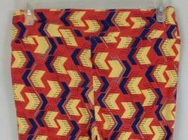 New LuLaRoe Tall &amp; Curvy Leggings Orange With Wide Yellow &amp; Blue Arrows ... - £12.39 GBP