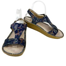 Alegria Kendra Wedge Sandals 39 9 Blue Birdland Print Mosaic - £43.26 GBP