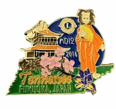 Vintage Lions Club MD12 2016 Tennessee Fukuoka Japan Pin - $9.49